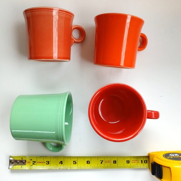 Fiestaware Fiesta Ware Ring Handle 4 Coffee Mugs Homer Laughlin 4 Colors HLC - Picture 6 of 9